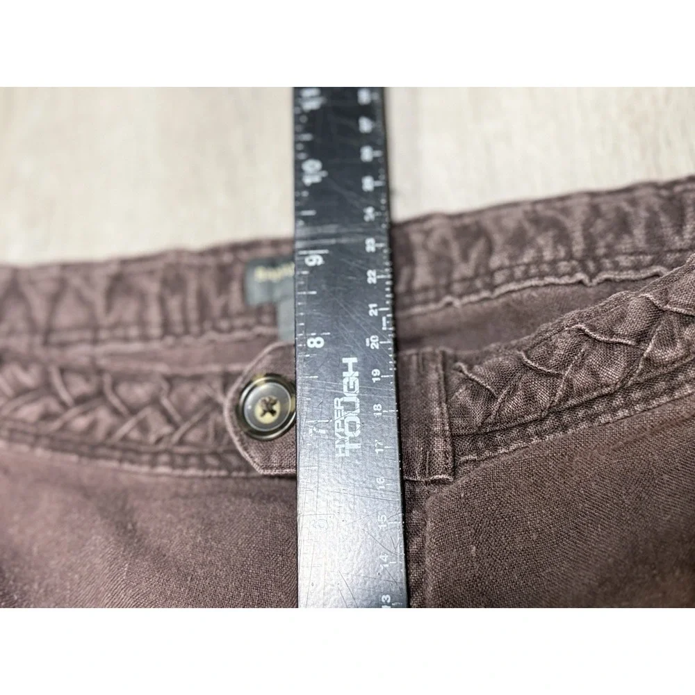 Banana Republic Wide Leg 100% Linen Pants Women's Size 2 Brown Braided Accent